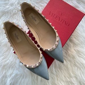 Valentino Patent Rockstud Ballet Flats